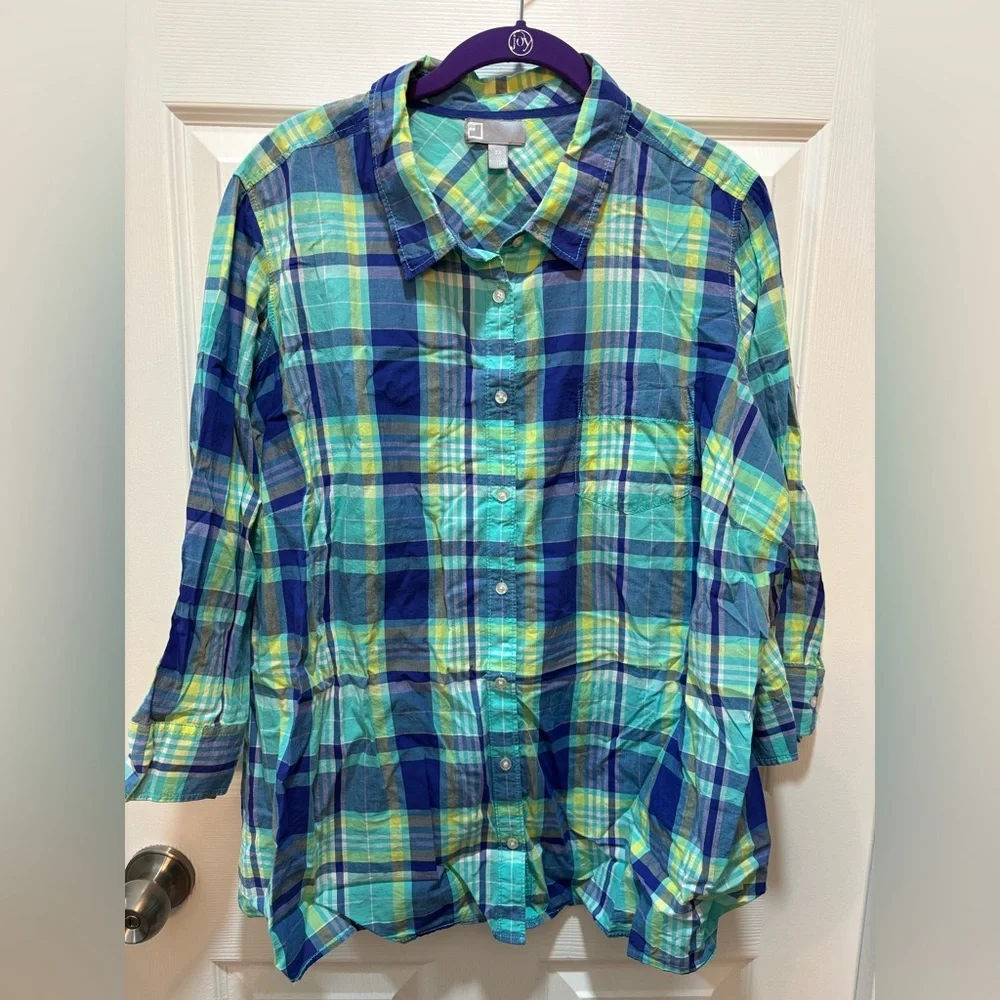 Women’s JCP Flannel Shirt Size 3X - Picture 1 of 3